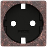 Fede Обрамление розетки 2к+з, цвет rustic cooper, черный, FEDE